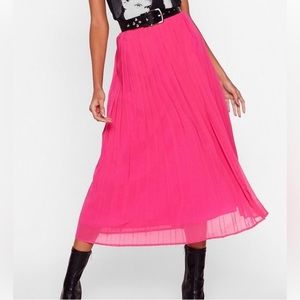 NWOT NASTY GAL In the Drivers Pleat High-Waisted Midi Skirt